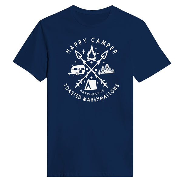 Campfire Bliss - Happy Camper Marshmallows - Navy - Crewneck T.shirts