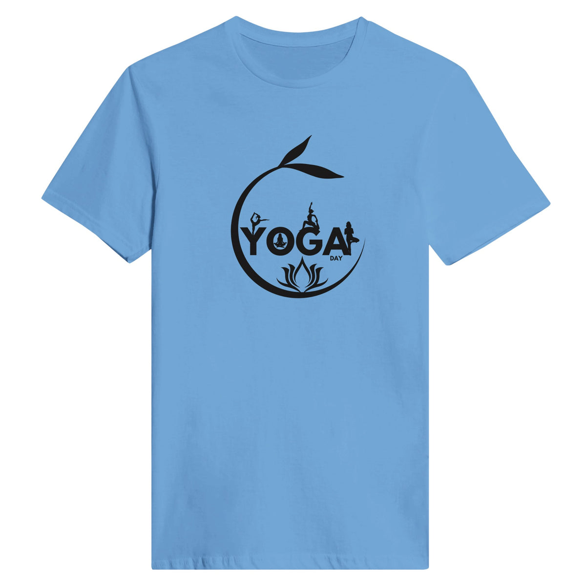 Mindful Comfort - YOGA Quote Tee Chic - Light Blue - Print Material