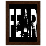 Embrace Fear - Bold Horror Art - 15x20 cm 6x8″ Dark wood frame - Wooden Framed Posters