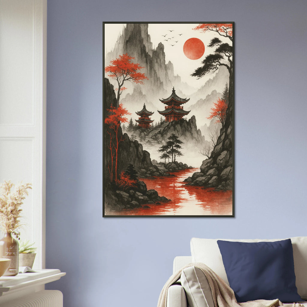 Gift Tranquility - Japanese Pagodas Metal Framed Poster - Default Title - Metal Framed Posters