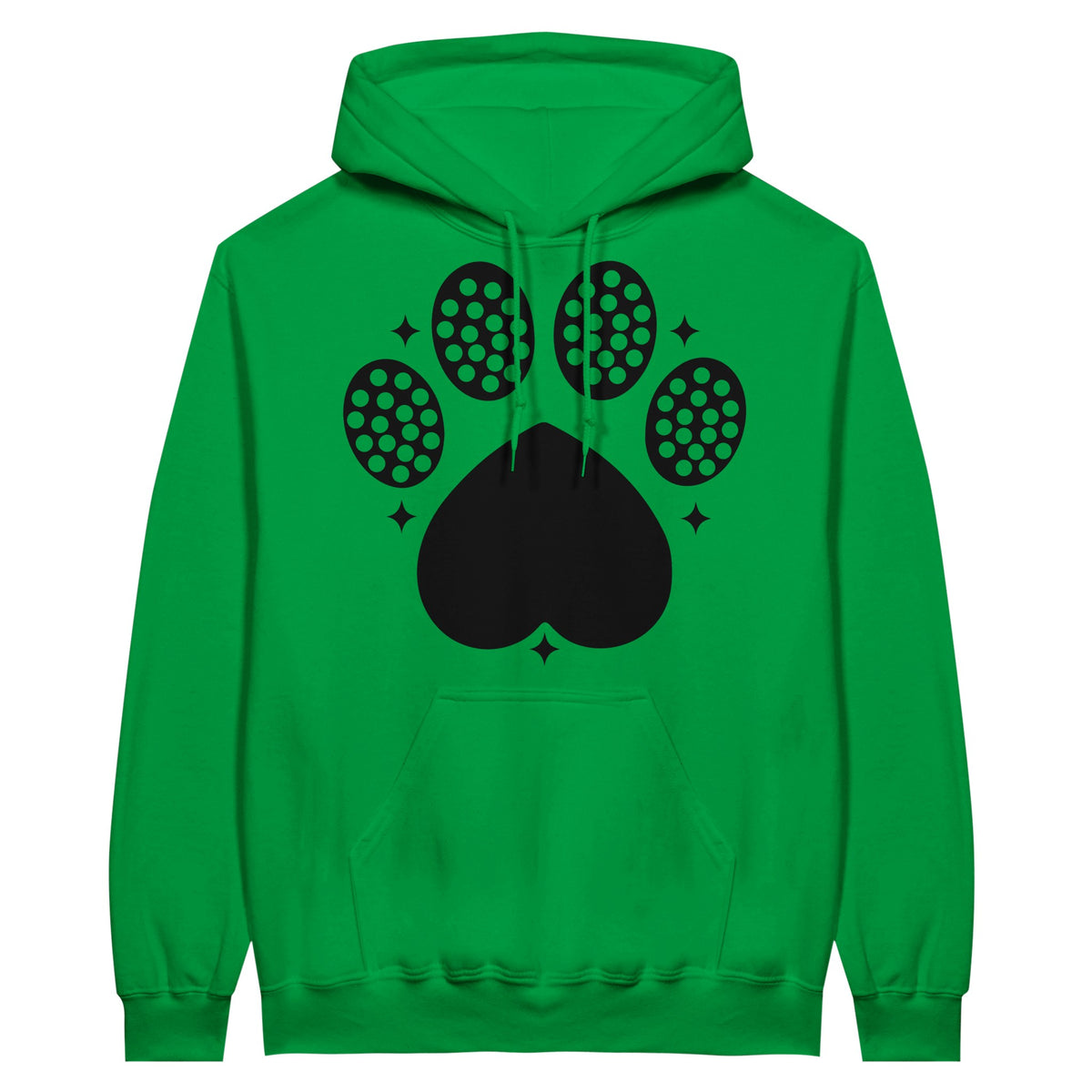 Tread Lightly - Dog Paw Print Hoodie for Animal Lovers - Irish Green - Hoodies