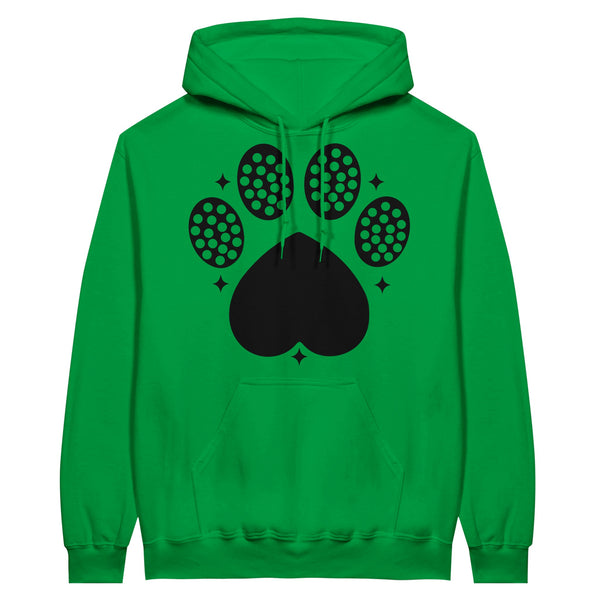 Tread Lightly - Dog Paw Print Hoodie for Animal Lovers - Irish Green - Hoodies