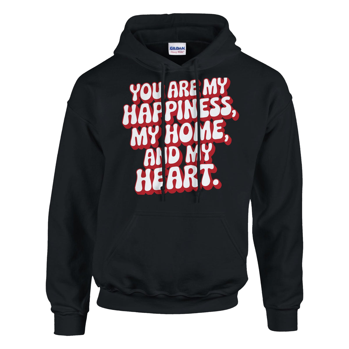 Happiness, Home, and Heart – A Gift for Your Husband - Black - Hoodies