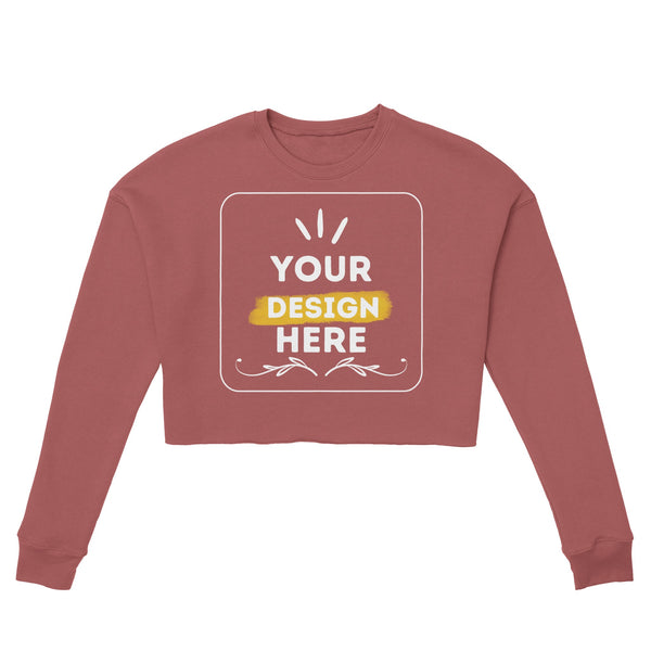 Fashion Forward - Dropped Shoulder Customizable Cropped Sweatshirt - Mauve - Sweatshirts