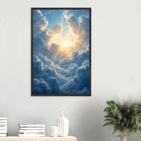 Sky’s Embrace – Wooden Wall Art for Her or Him - Black frame - Wooden Framed Posters