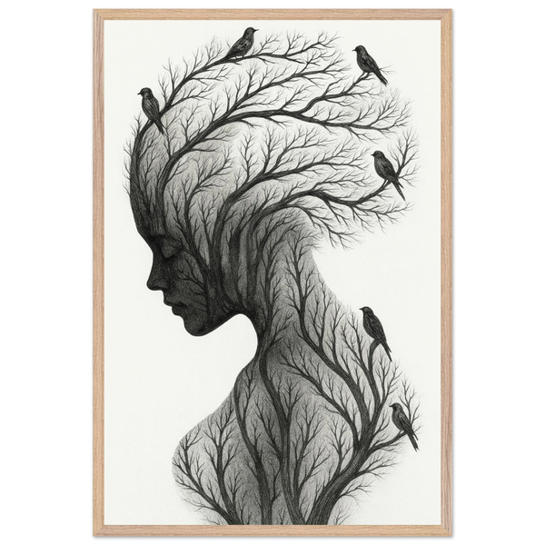 Whispering Branches – Wooden Framed Poster Keepsake - Wood frame - Wooden Framed Posters