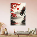 Japanese Dragon Wooden Framed Poster – Gift of Power - - Wooden Framed Posters