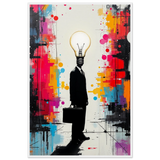 Mind of Innovation - Lightbulb Man Framed Poster - - Wooden Framed Posters