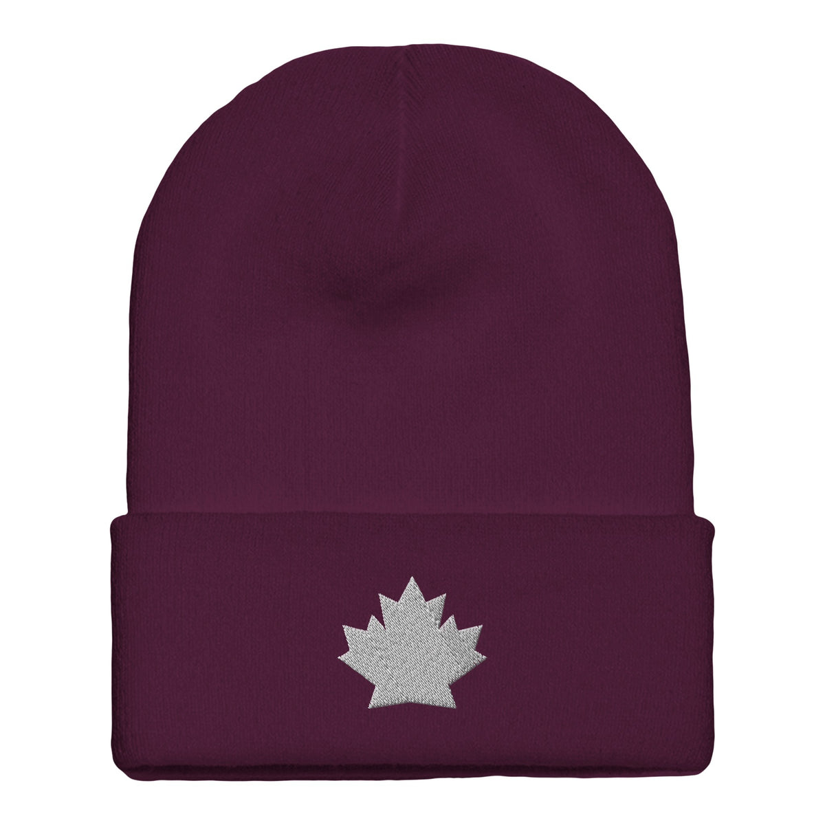 Fall Foliage Fantasy - Autumn Leaf Minimalist Headwear - Maroon - Beanies