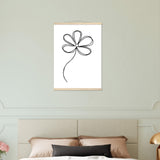 Sophisticated Minimalism - Magnetic Flower Poster - 50x70 cm 20x28″ Natural wood wall hanger - Posters With Hanger