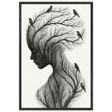 Whispering Branches – Wooden Framed Poster Keepsake - Black frame - Wooden Framed Posters