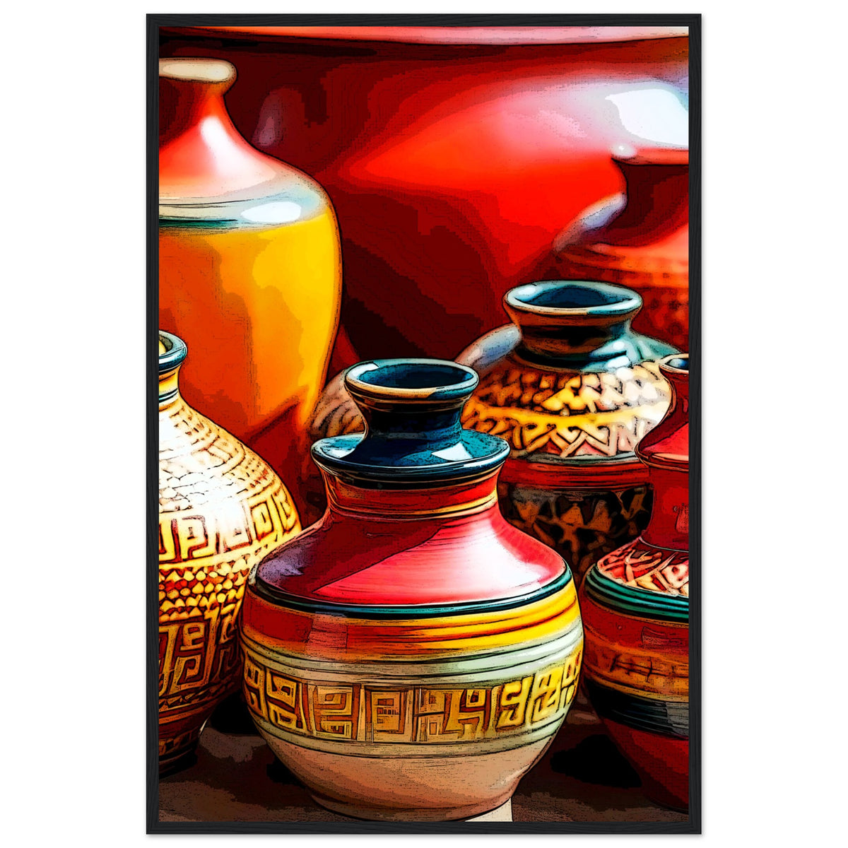 Heritage Hues - Framed Art Masterpiece - 60x90 cm 24x36″ Black frame - Wooden Framed Posters