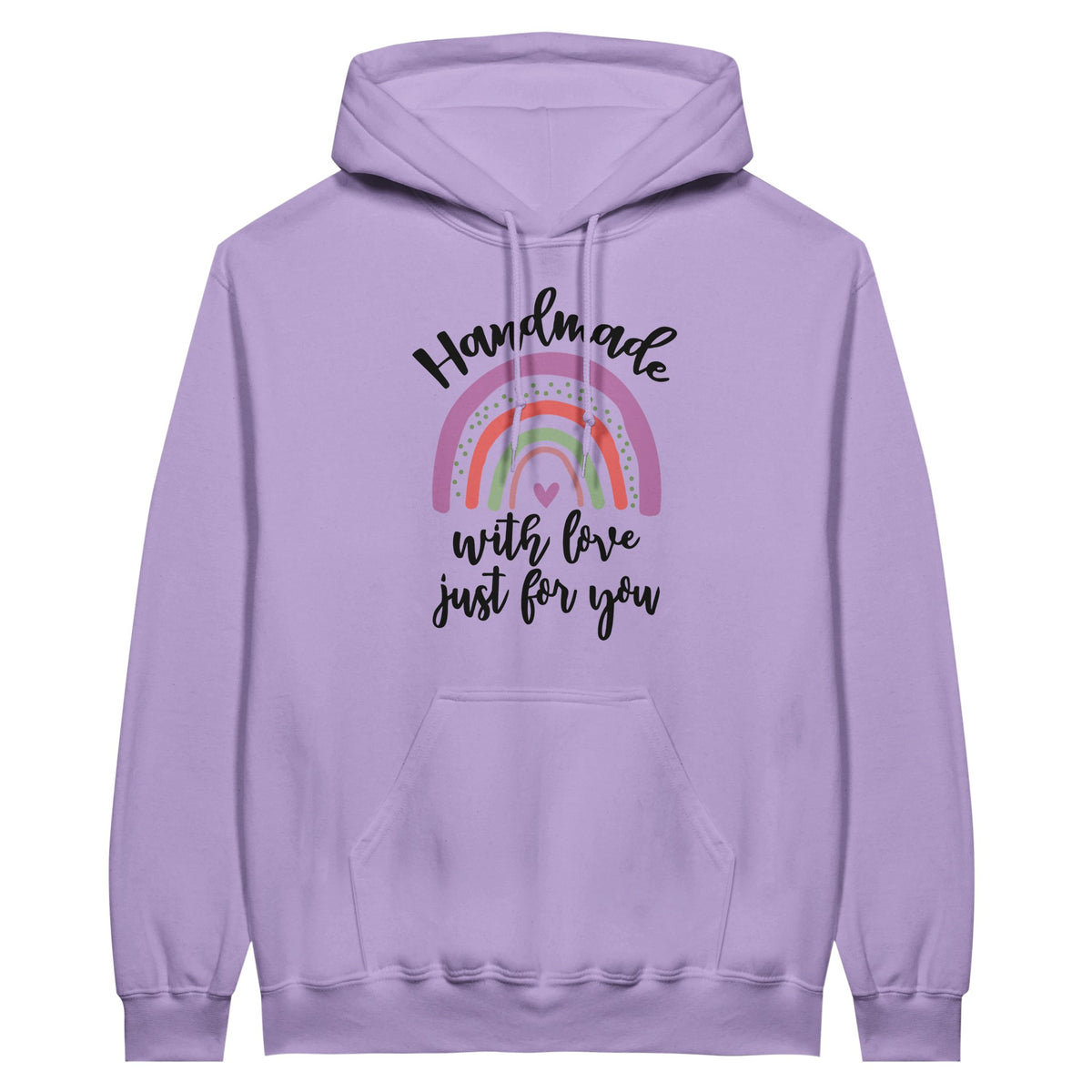 Handmade with Love - Rainbow Text Unisex Hoodie - Orchid - Hoodies