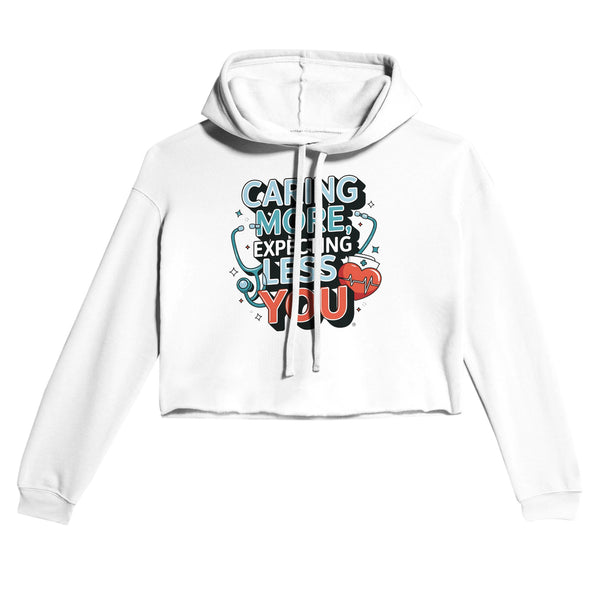 For the Nurse Who Cares Selflessly - Cropped Hoodie - White - Hoodies