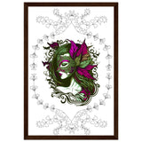 Masked Enchantment - Deluxe Framed Poster - 30x45 cm 12x18″ Dark wood frame - Framed Posters