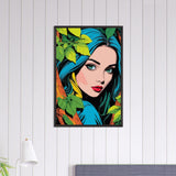 Premium Nature's Elegance - The Blue-Haired Muse - - Wooden Framed Posters