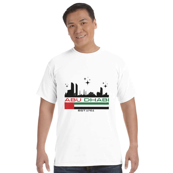 Celebrate Abu Dhabi - Iconic Skyline Design - White - T-shirts