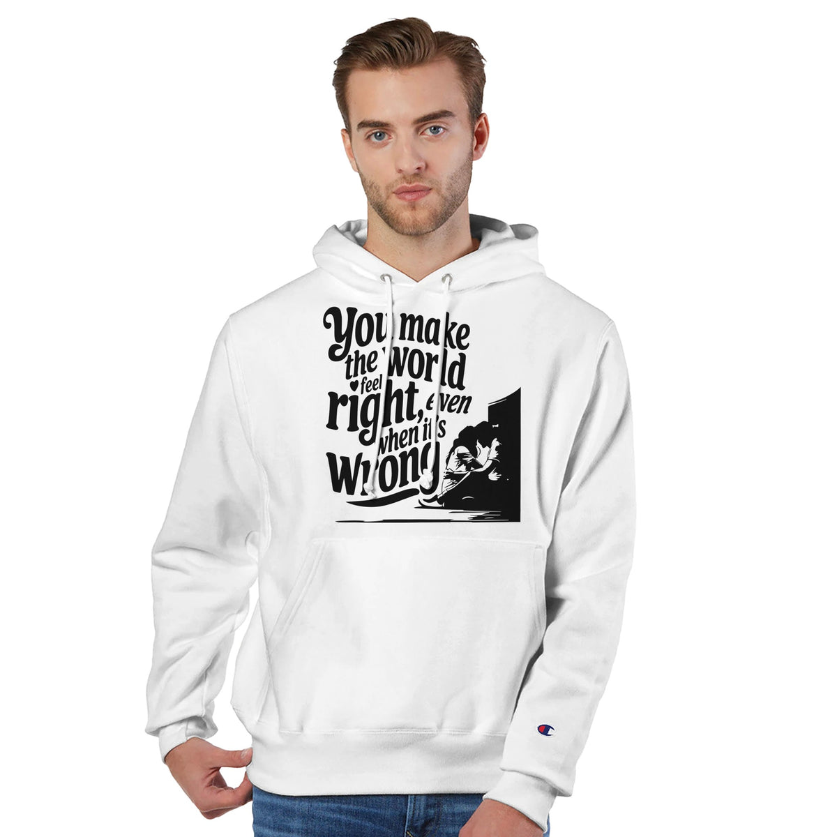 Finding Right in the Wrong Moments – A Cozy Gift for Him - White - Hoodies