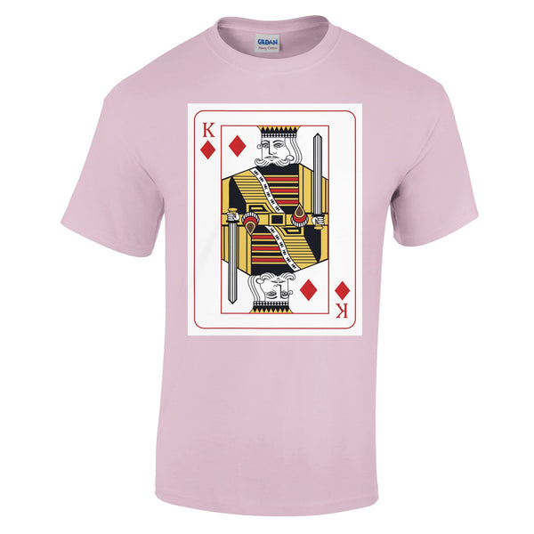 Playing Cards- K- Heavyweight Unisex Crewneck T-shirt - Light Pink 2XL Diamonds - Print Material