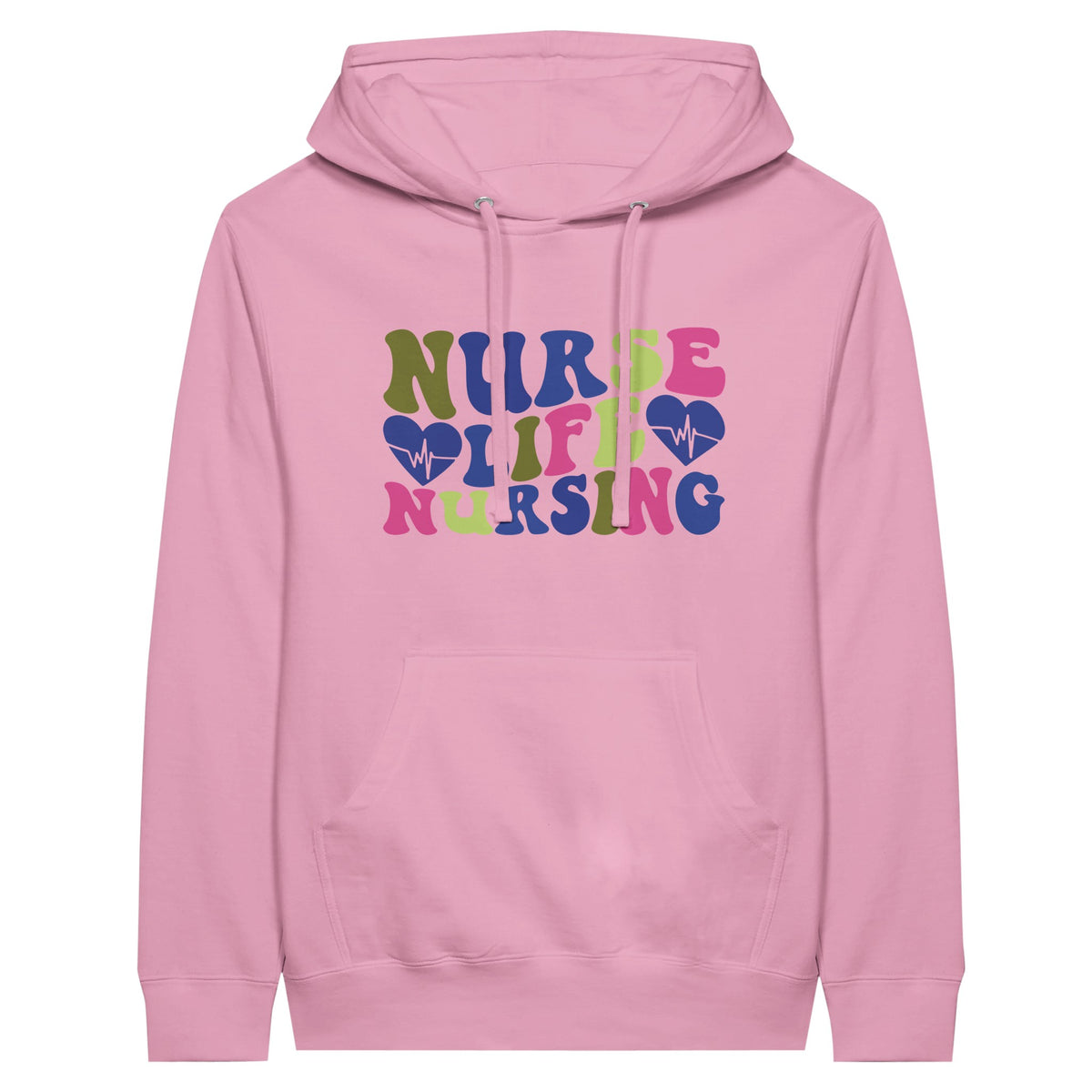 Heartfelt Nursing Life Premium Unisex Pullover Hoodie - Light Pink - Print Material