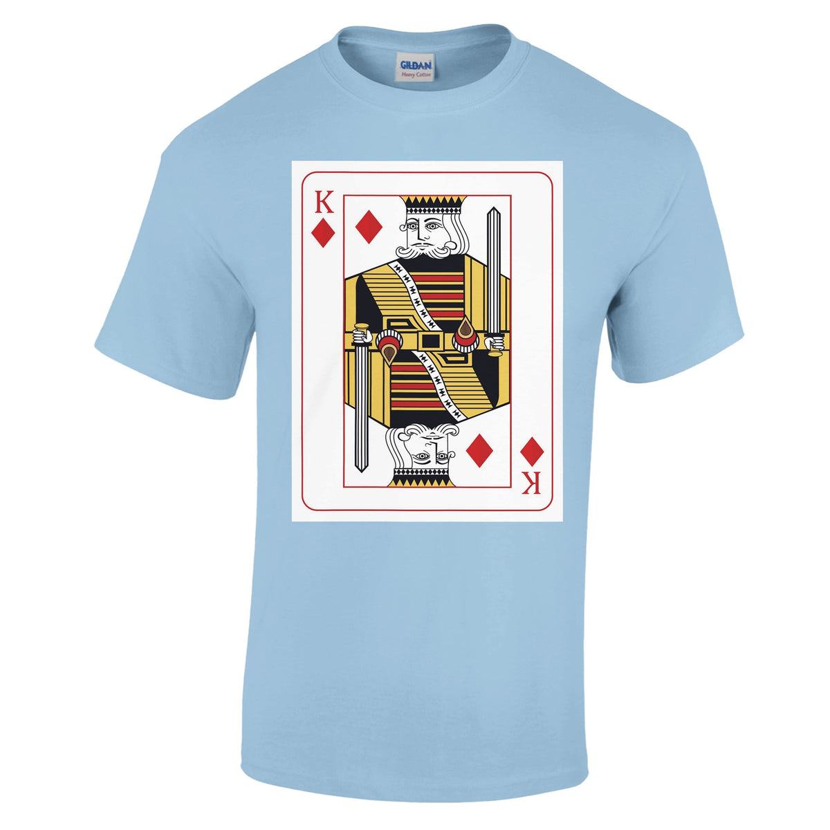 Playing Cards- K- Heavyweight Unisex Crewneck T-shirt - Light Blue S Diamonds - Print Material