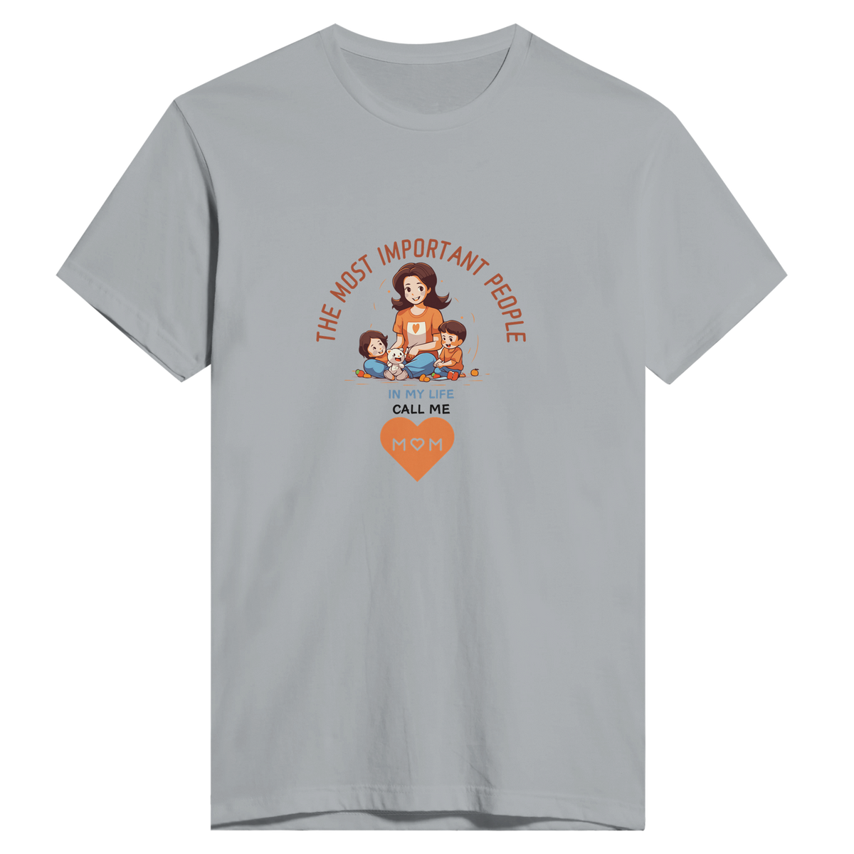 Love's Embrace - The Most Important People Call Me MOM Tee - light gray - Print Material