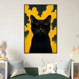 Retro Cool Cat – Gift-Ready Metal Framed Poster - Default Title - Metal Framed Posters