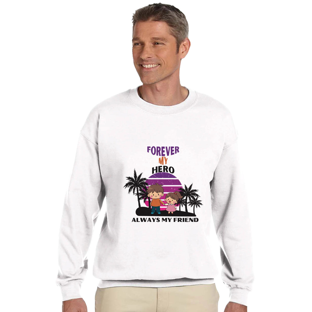 Palm Trees & Memories - Forever My Bro Sweatshirt - - Sweatshirts