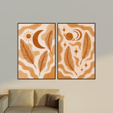 Celestial Drift - Wood and Metal Framed Poster - Gold Metal Glossy Photo - Framed Posters