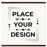 Elevate Your Space - Customizable Premium Matte Paper Poster with Hanger - 70x70 cm 28x28″ Dark wood wall hanger - Wooden Framed Posters