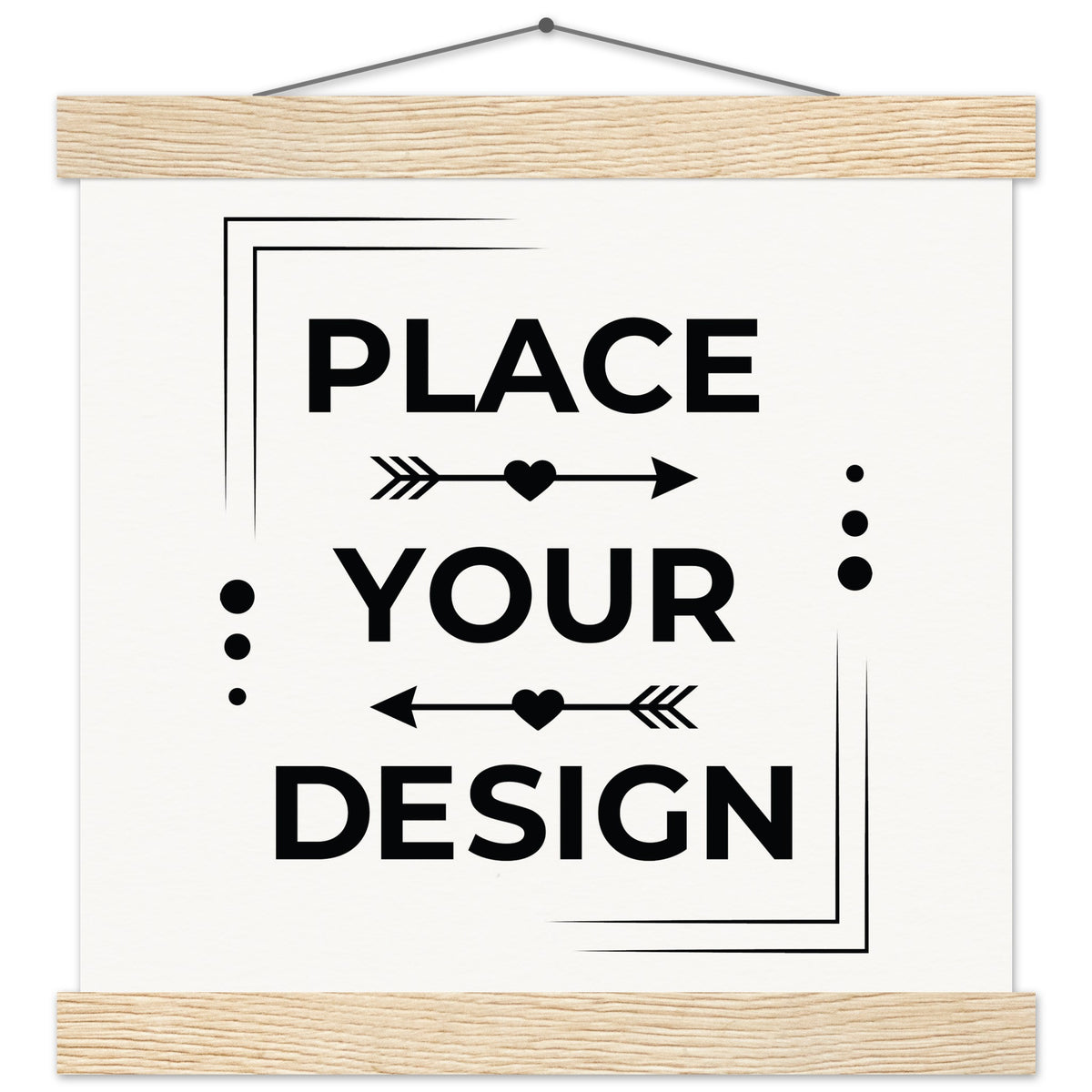 Elevate Your Space - Customizable Premium Matte Paper Poster with Hanger - 25x25 cm 10x10″ Natural wood wall hanger - Wooden Framed Posters