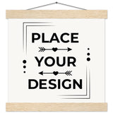 Elevate Your Space - Customizable Premium Matte Paper Poster with Hanger - 25x25 cm 10x10″ Natural wood wall hanger - Wooden Framed Posters