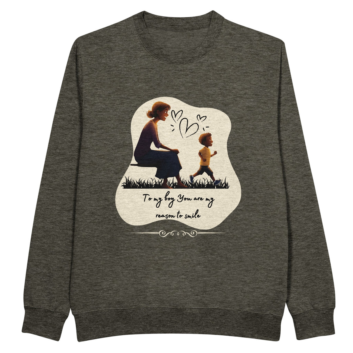 To My Son - The Reason I Smile - Charcoal Heather - Sweatshirts