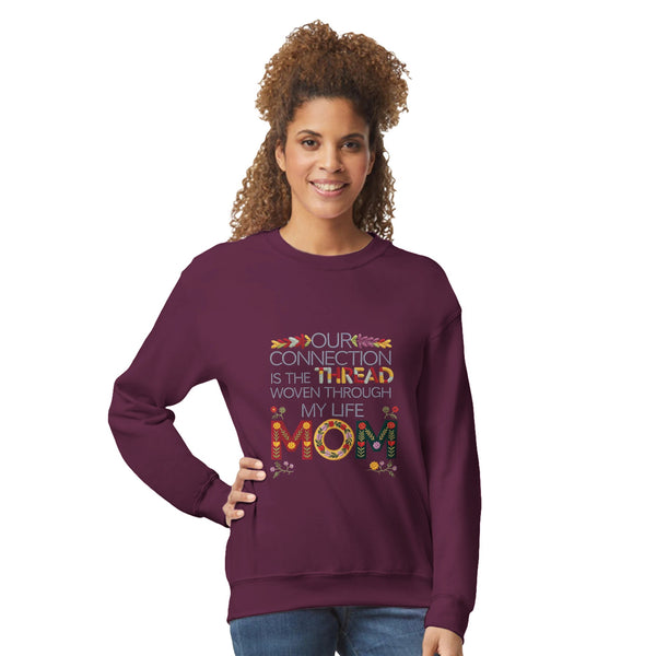 Woven Connections - Celebrate Your Bond with Mom - Maroon - Sweatshirts