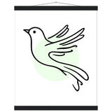 Serene Wings - Bird Art Poster with Magnetic Wooden Hanger - - Posters With Hanger