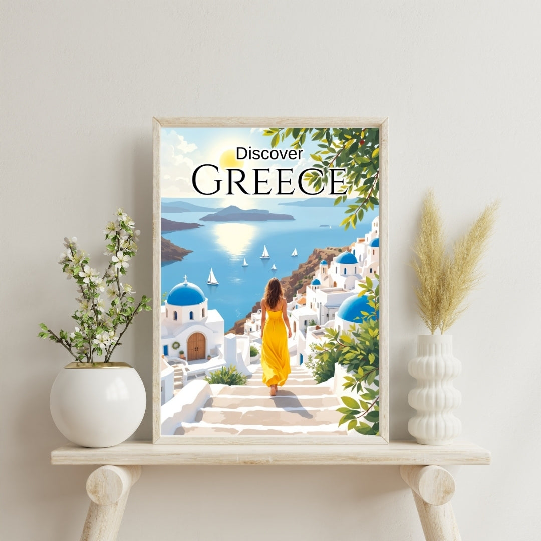 Sun-Kissed Greece Views - 16x24 - Framed Posters