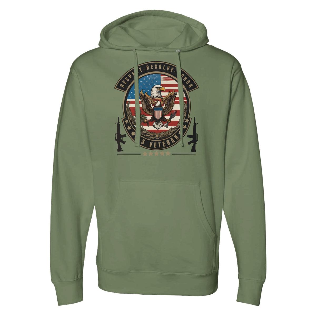 Defender's Emblem - Bold U.S. Veteran Hoodie - army heather - Sweatshirts