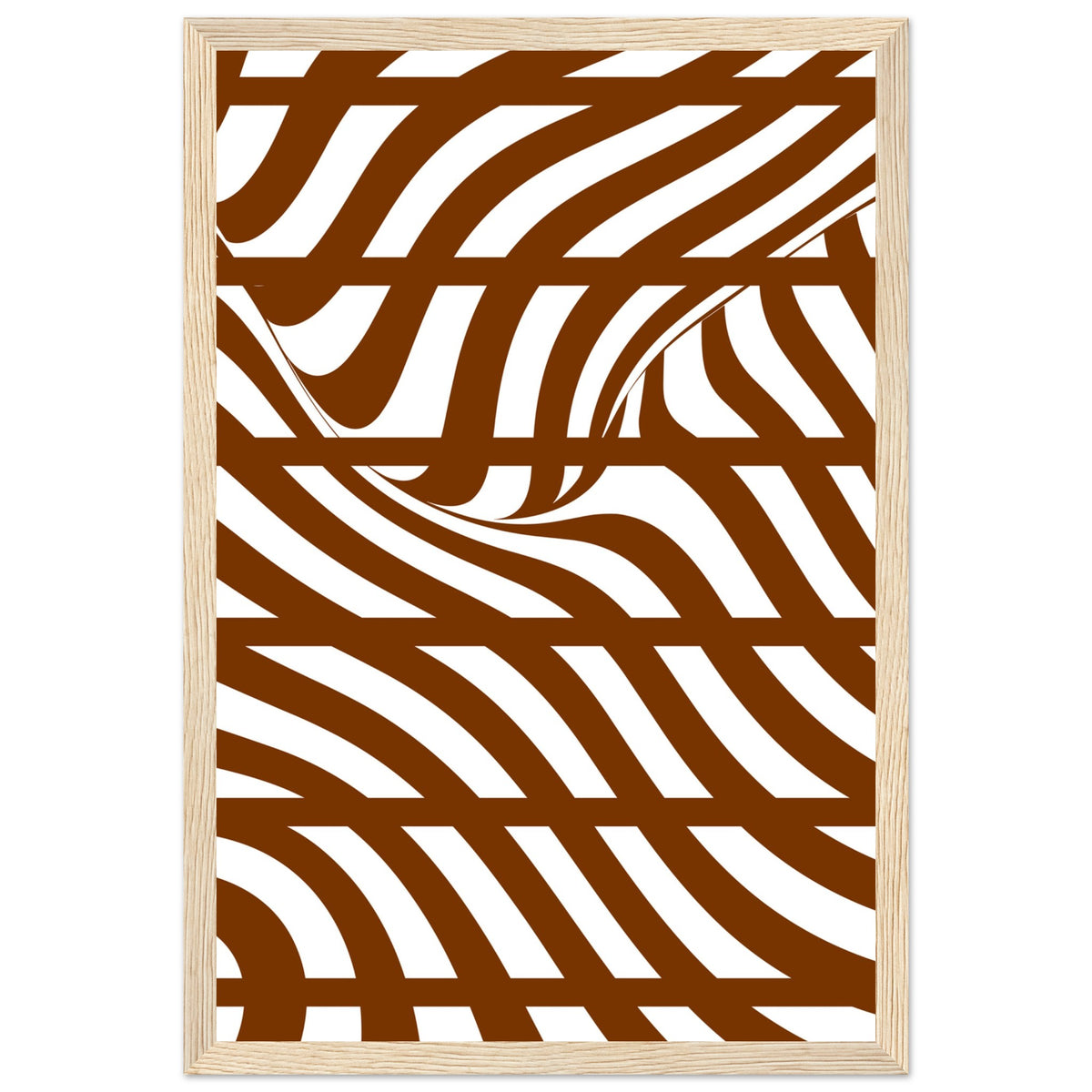 Flowing Lines - Contemporary Wall Art - 30x45 cm 12x18″ Wood frame - Wooden Framed Posters