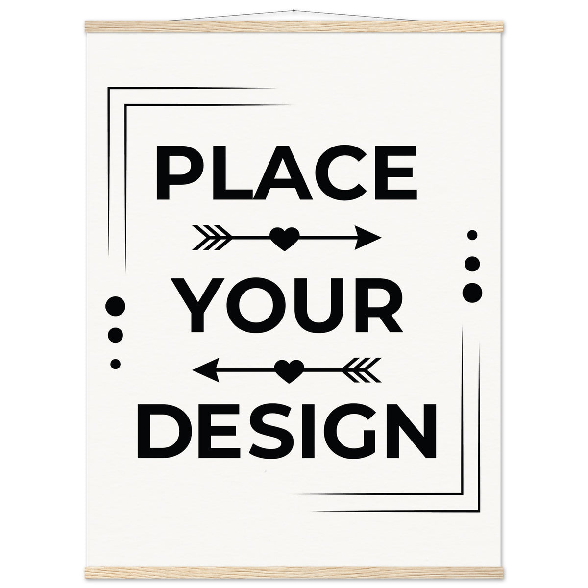 Elevate Your Space - Customizable Premium Matte Paper Poster with Hanger - 75x100 cm 30x40″ Natural wood wall hanger - Wooden Framed Posters