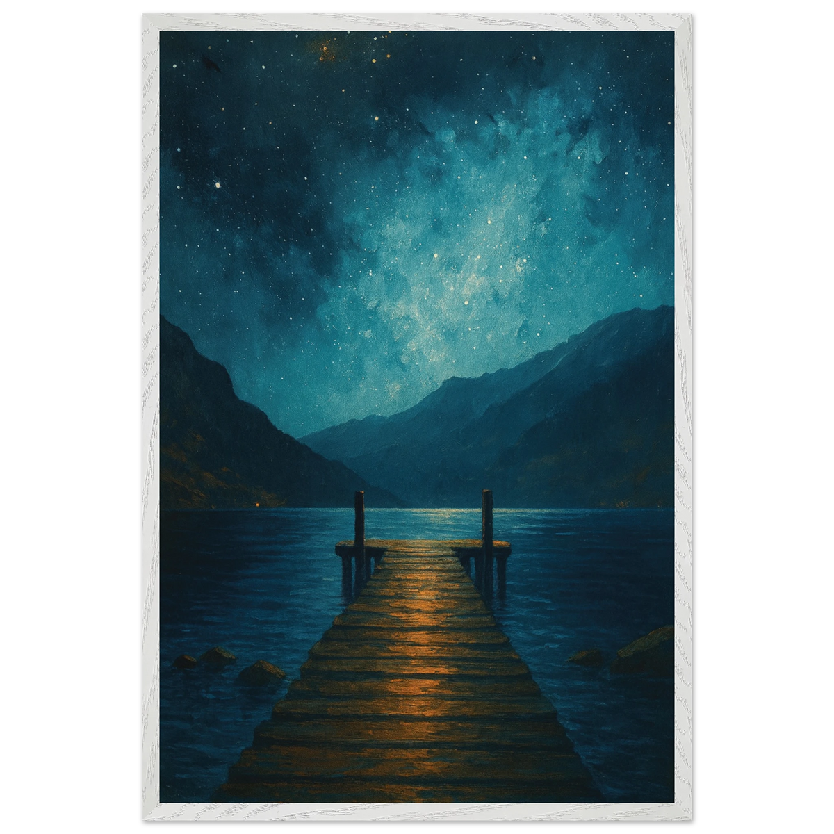 Whispers of the Night – Wooden Framed Poster Gift - White frame - Wooden Framed Posters