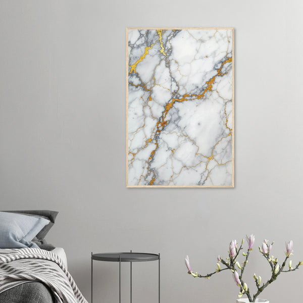 Gilded Marble - Luxury Texture Framed Poster - 60x90 cm 24x36″ Wood frame - Wooden Framed Posters