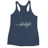 Self-Love Statement - 'You Are Enough' Tank Top - Vintage Navy - Print Material