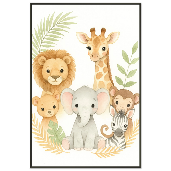 Safari Friends – Nursery Metal Framed Poster Gift - Default Title - Metal Framed Posters