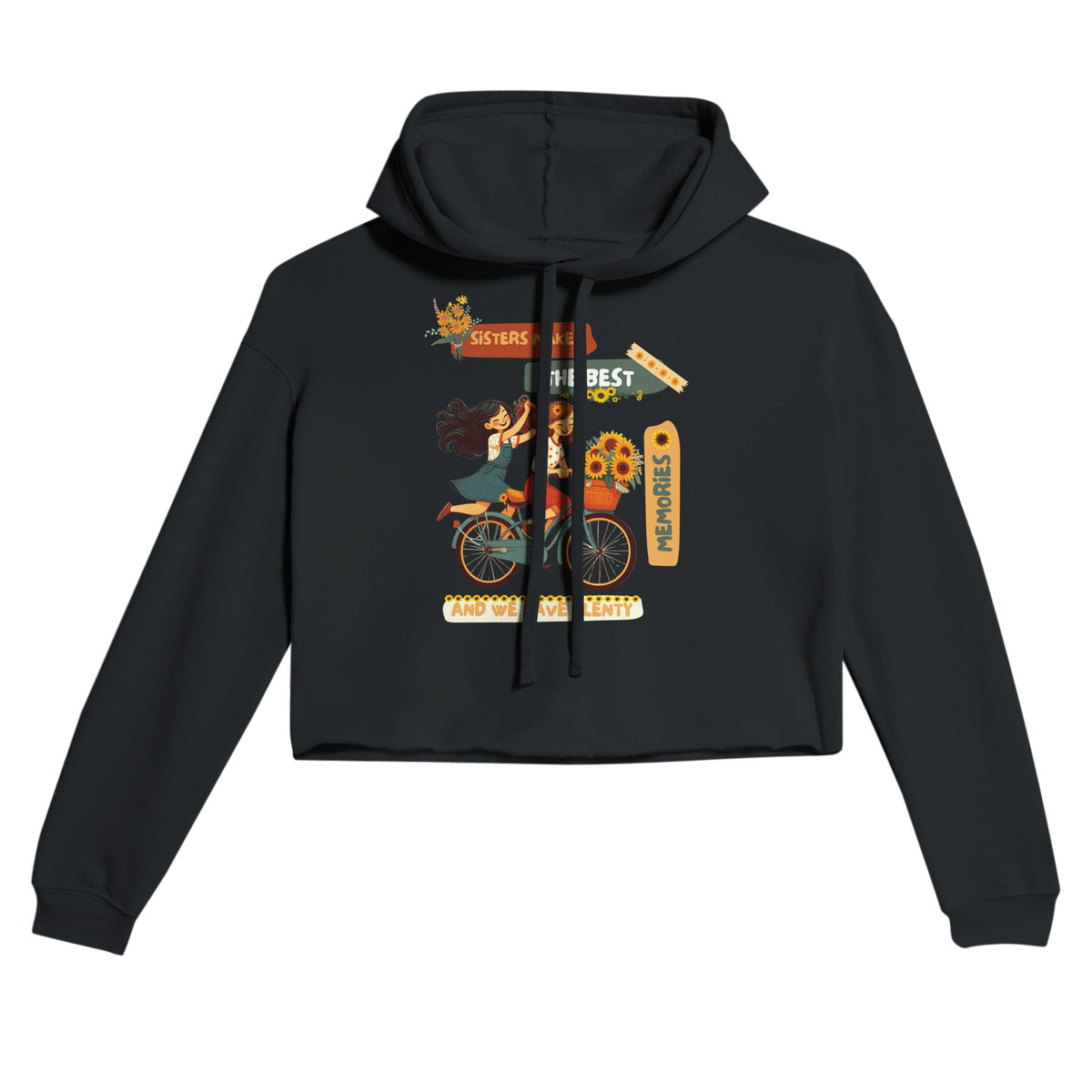 Sisters, Sunshine & Sunflowers – Cherish the Bond - Black - Hoodies