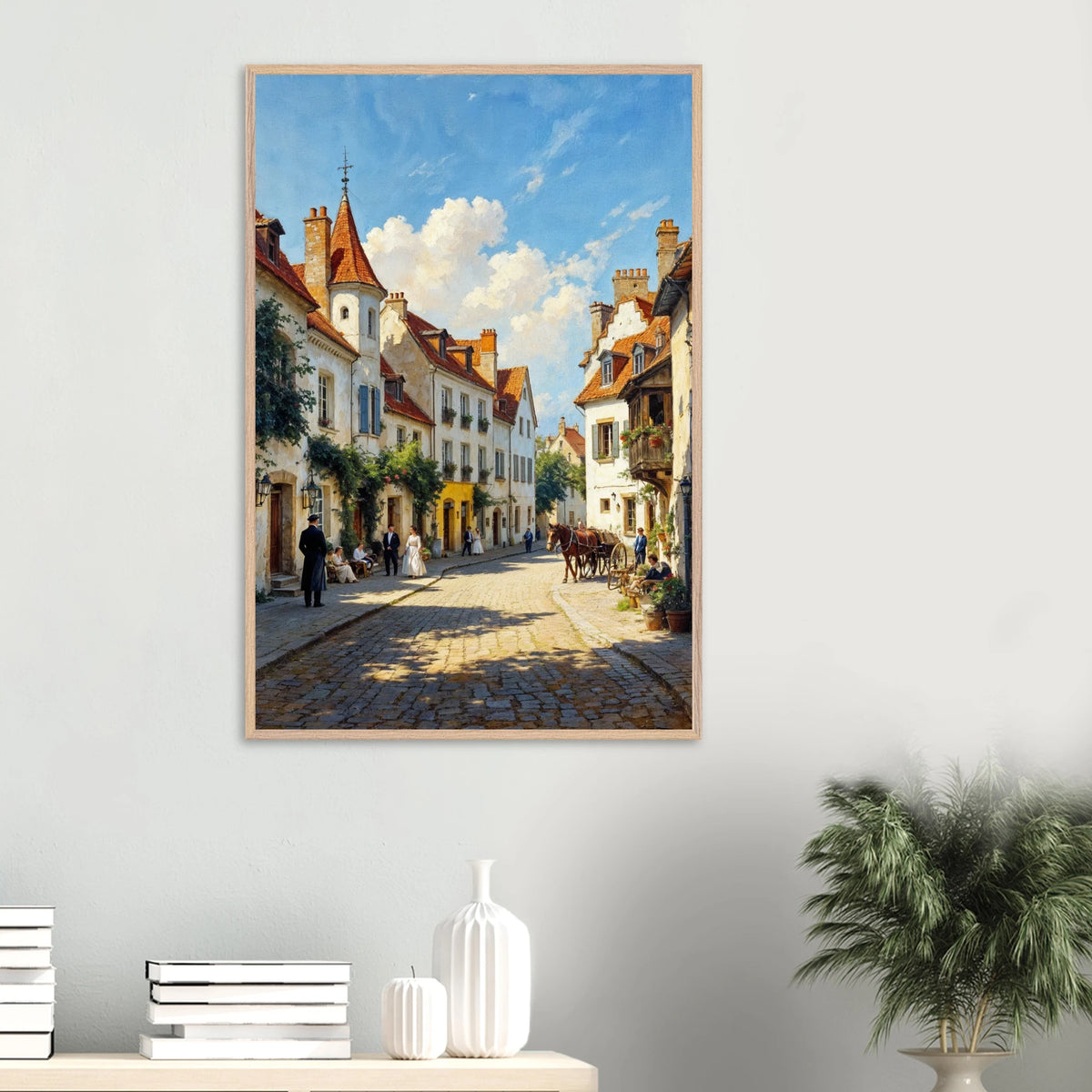 Streets of Nostalgia – Wall Art Gift for Home Lovers - Wood frame - Wooden Framed Posters