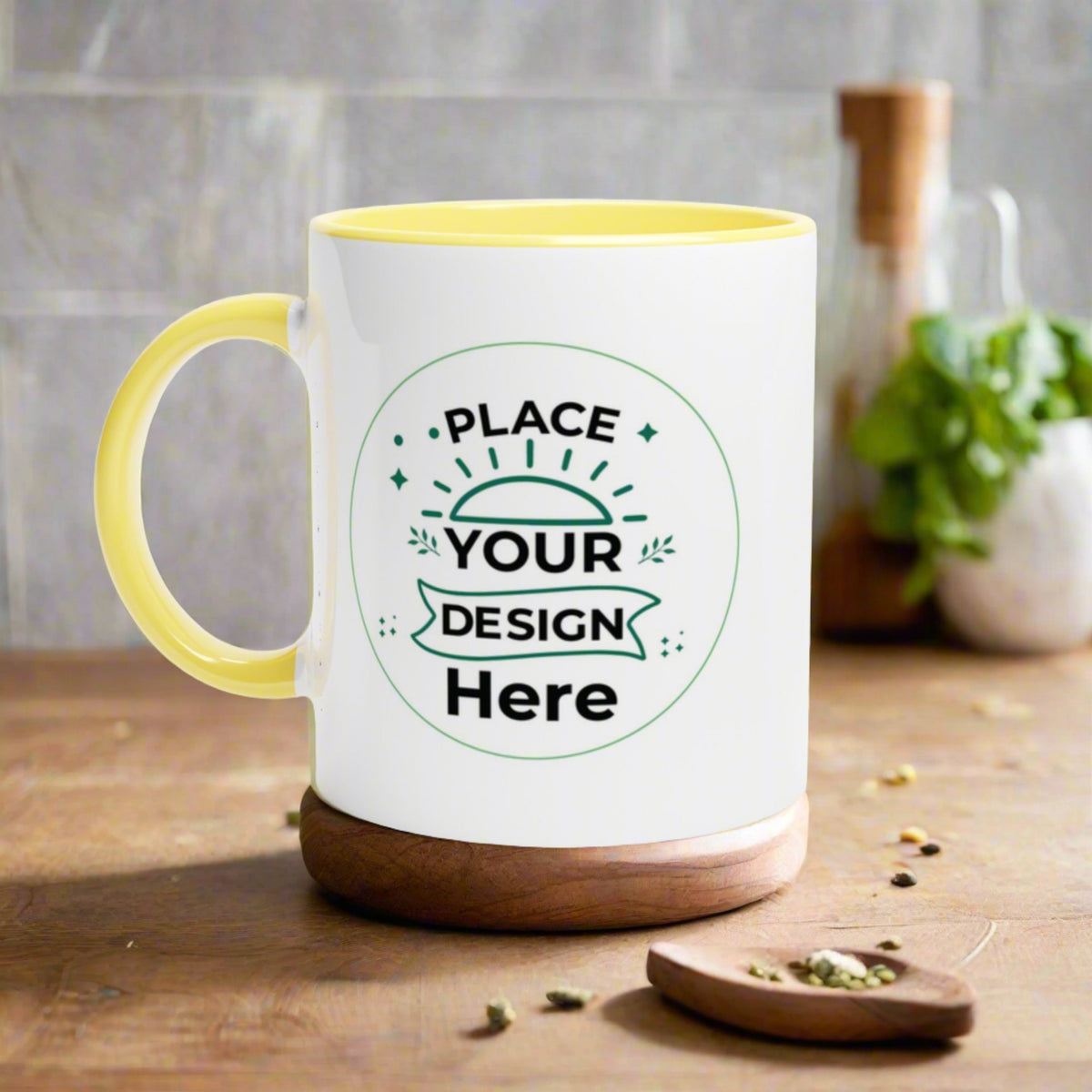 Vibrant Customizable Ceramic Mug - Your Perfect Daily Companion - Ceramic Yellow - Mugs