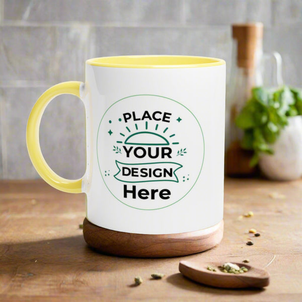 Vibrant Customizable Ceramic Mug - Your Perfect Daily Companion - Ceramic Yellow - Mugs