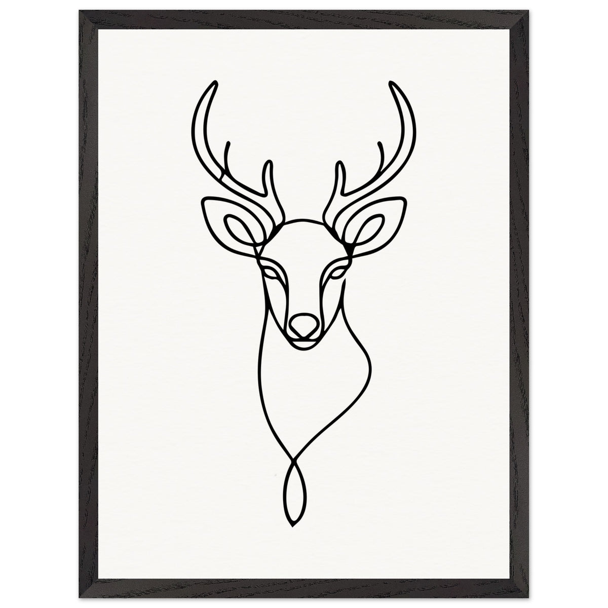 Nature's Outline - Elegant Deer in Wooden Frame - 45x60 cm 18x24″ Black frame - Wooden Framed Posters