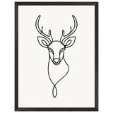 Nature's Outline - Elegant Deer in Wooden Frame - 45x60 cm 18x24″ Black frame - Wooden Framed Posters