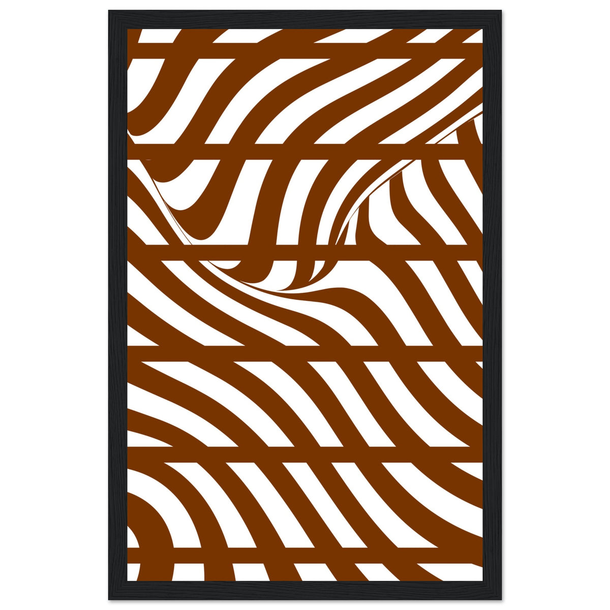 Flowing Lines - Contemporary Wall Art - 28x43 cm XL (11x17″) Black frame - Wooden Framed Posters